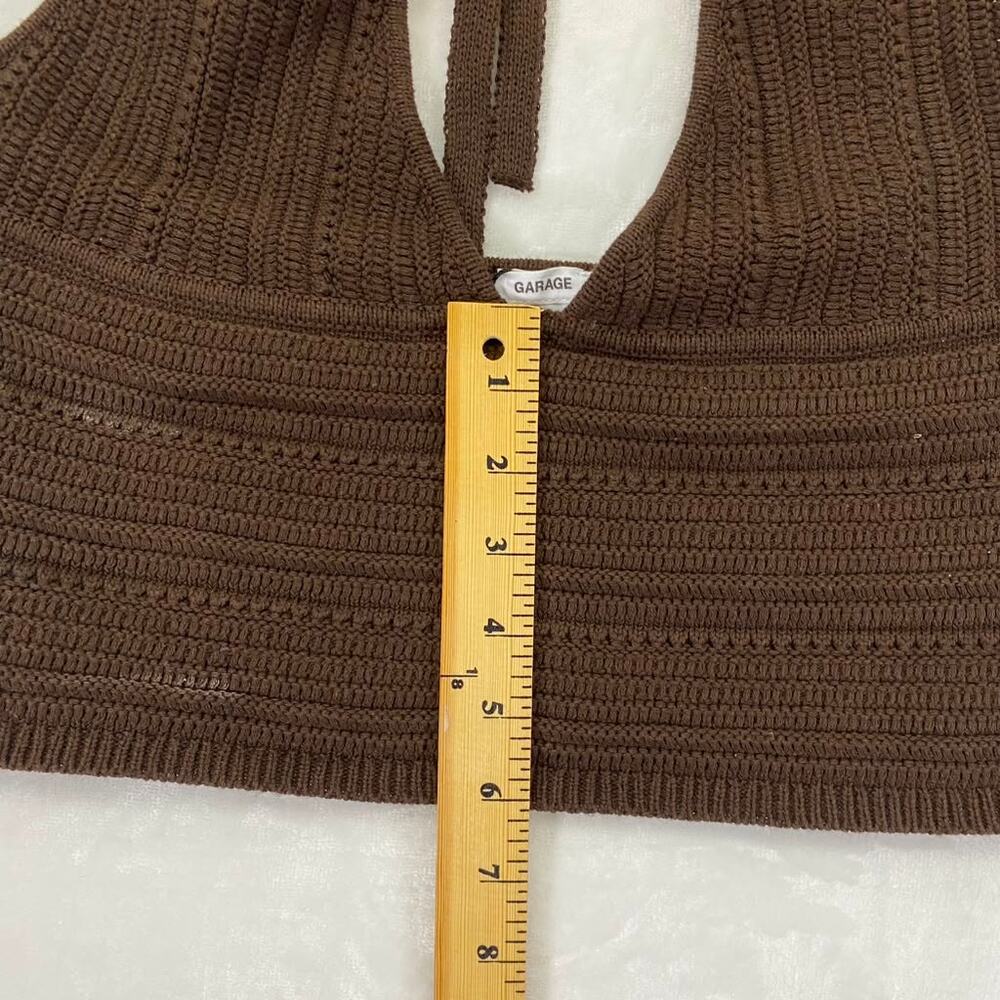 Garage Women's Plunge Neckline Crochet Halter Top Sz G/L - Picture 6 of 7